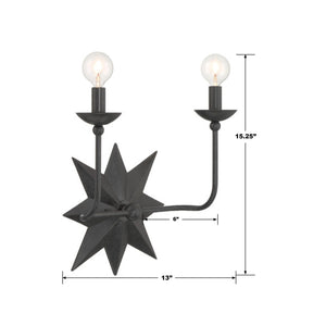 Crystorama - 9232-BK - Two Light Wall Sconce - Astro - Black