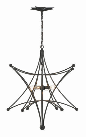 Crystorama - 9236-BK - Four Light Chandelier - Astro - Black