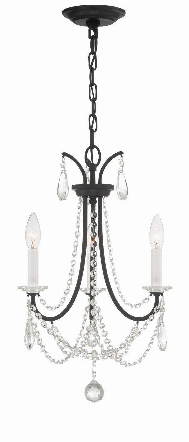 Crystorama - KAR-90903-MK-CL-MWP - Three Light Mini Chandelier - Karrington - Matte Black