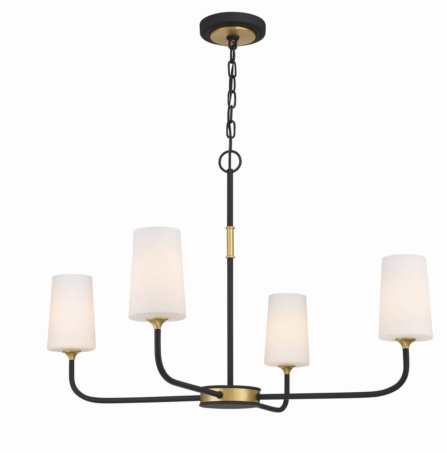 Crystorama - NIL-70015-BF-MG - Four Light Chandelier - Niles - Black Forged / Modern Gold