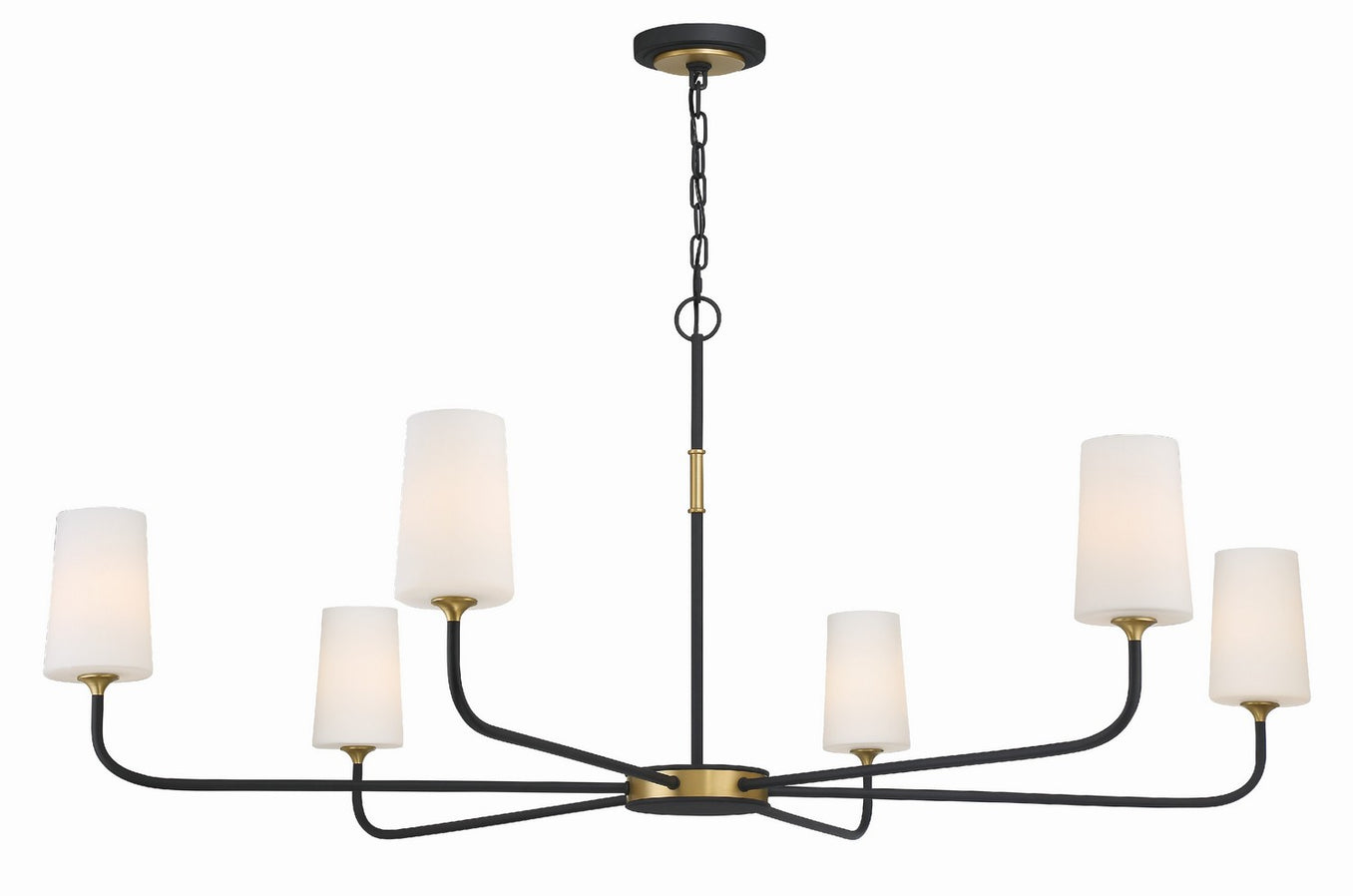 Crystorama - NIL-70016-BF-MG - Six Light Chandelier - Niles - Black Forged + Modern Gold