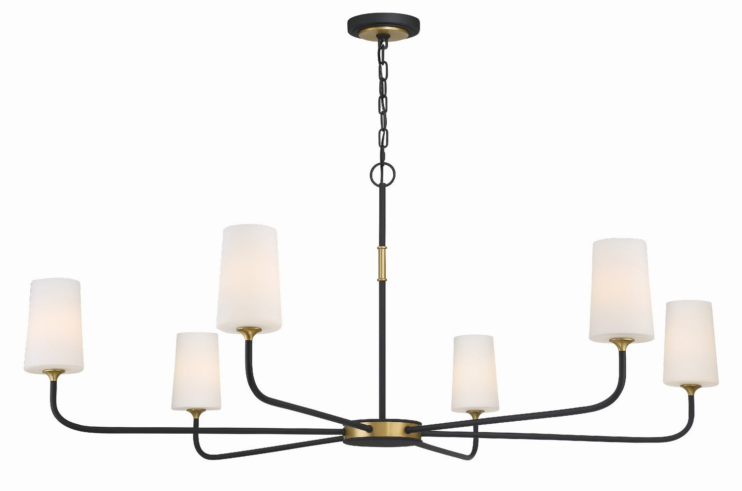 Crystorama - NIL-70016-BF-MG - Six Light Chandelier - Niles - Black Forged / Modern Gold