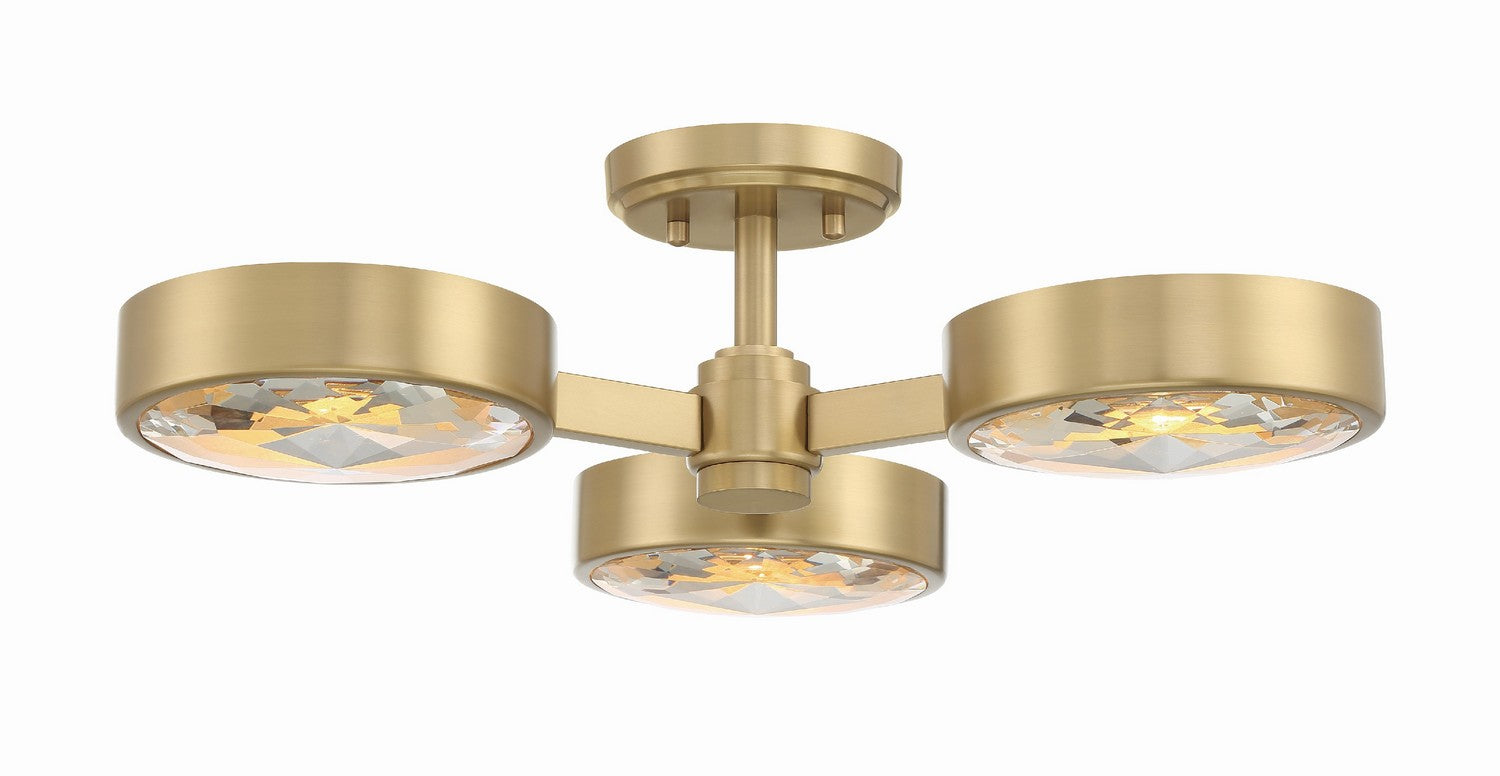 Crystorama - ORS-733-MG - Three Light Semi Flush Mount - Orson - Modern Gold