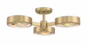 Crystorama - ORS-733-MG - Three Light Semi Flush Mount - Orson - Modern Gold