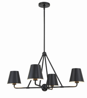 Crystorama - XAV-B9304-MK - Four Light Chandelier - Xavier - Matte Black