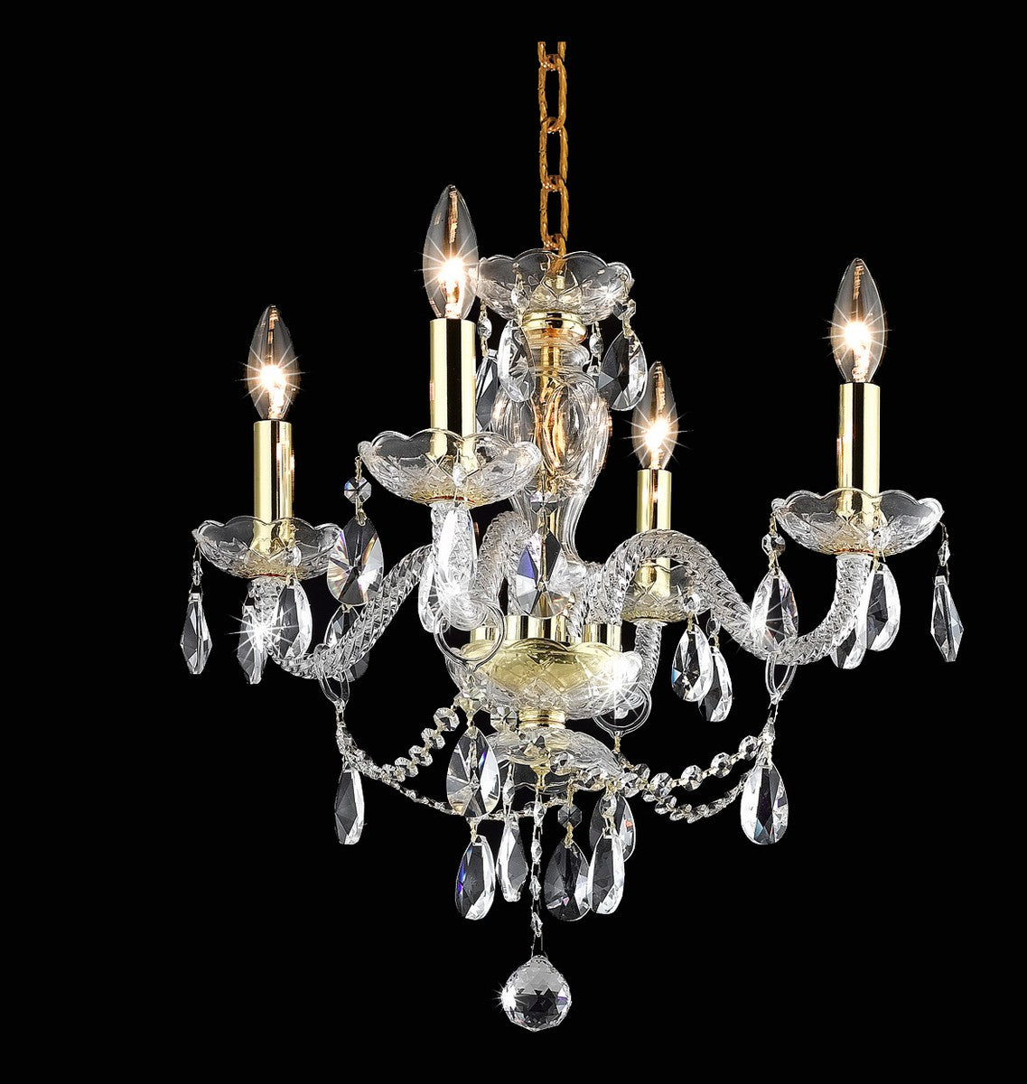 Elegant Lighting - LD7834D17G - Four Light Pendant - Elle - Gold