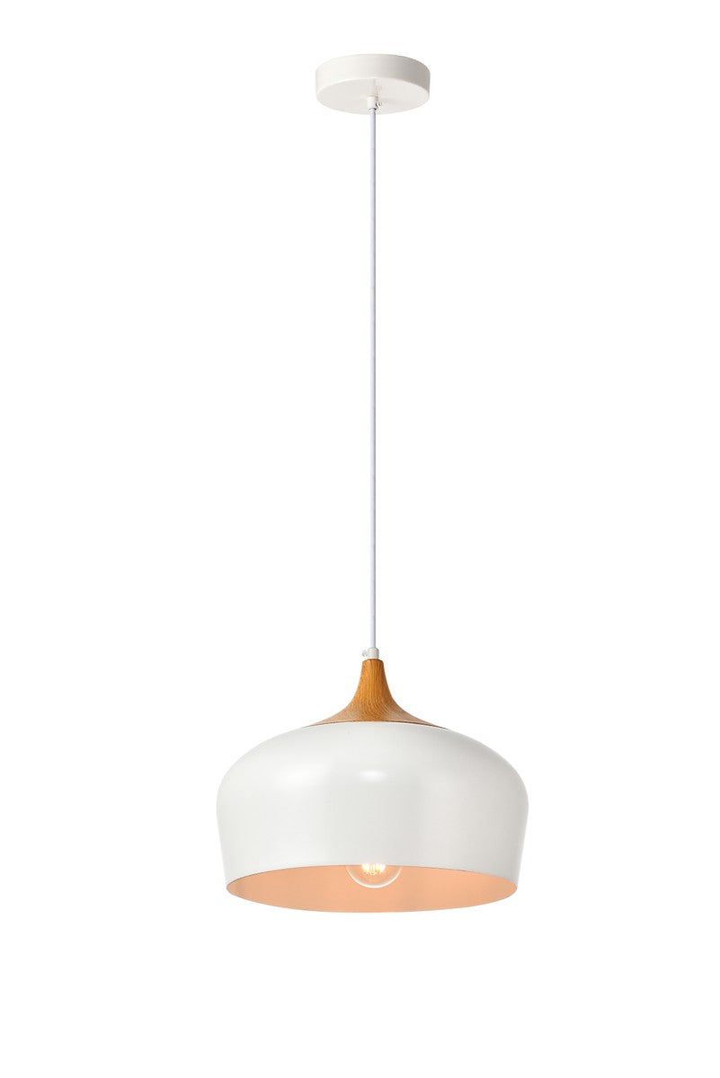 Elegant Lighting - LDPD2004 - One Light Pendant - Nora - white and Natural Wood