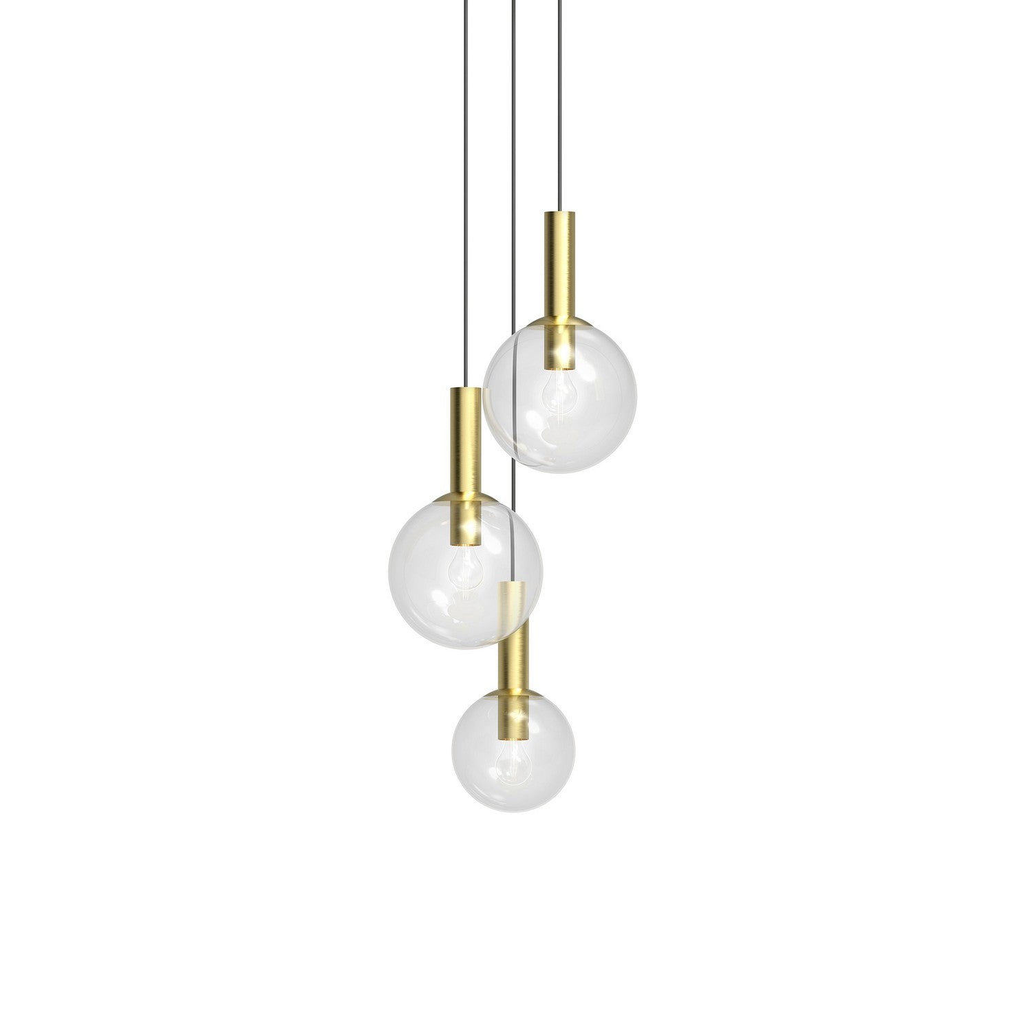 Sonneman - 3763.38 - Three Light Pendant - Bubbles - Satin Brass