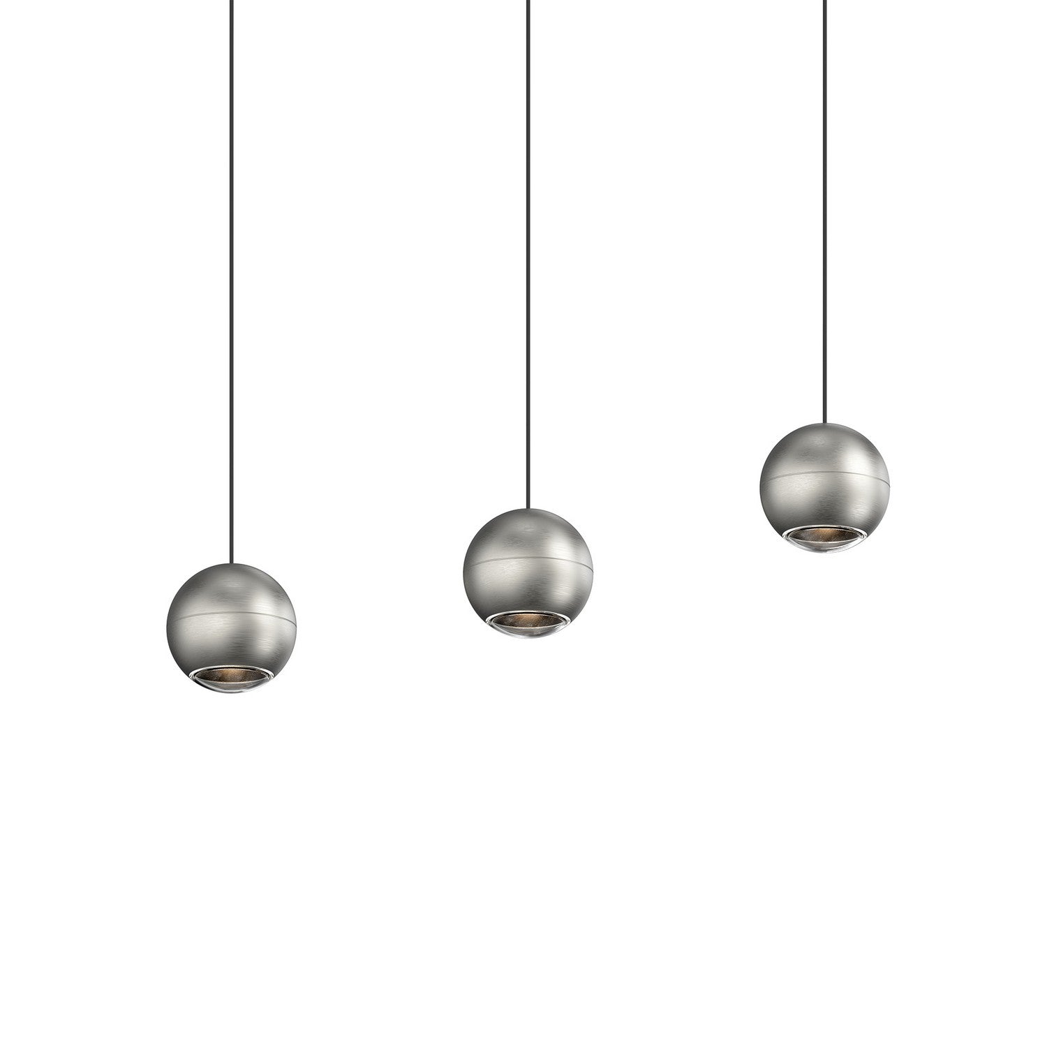 Sonneman - 7506.77 - Three Light Linear Pendant - Hemisphere - Natural Anodized