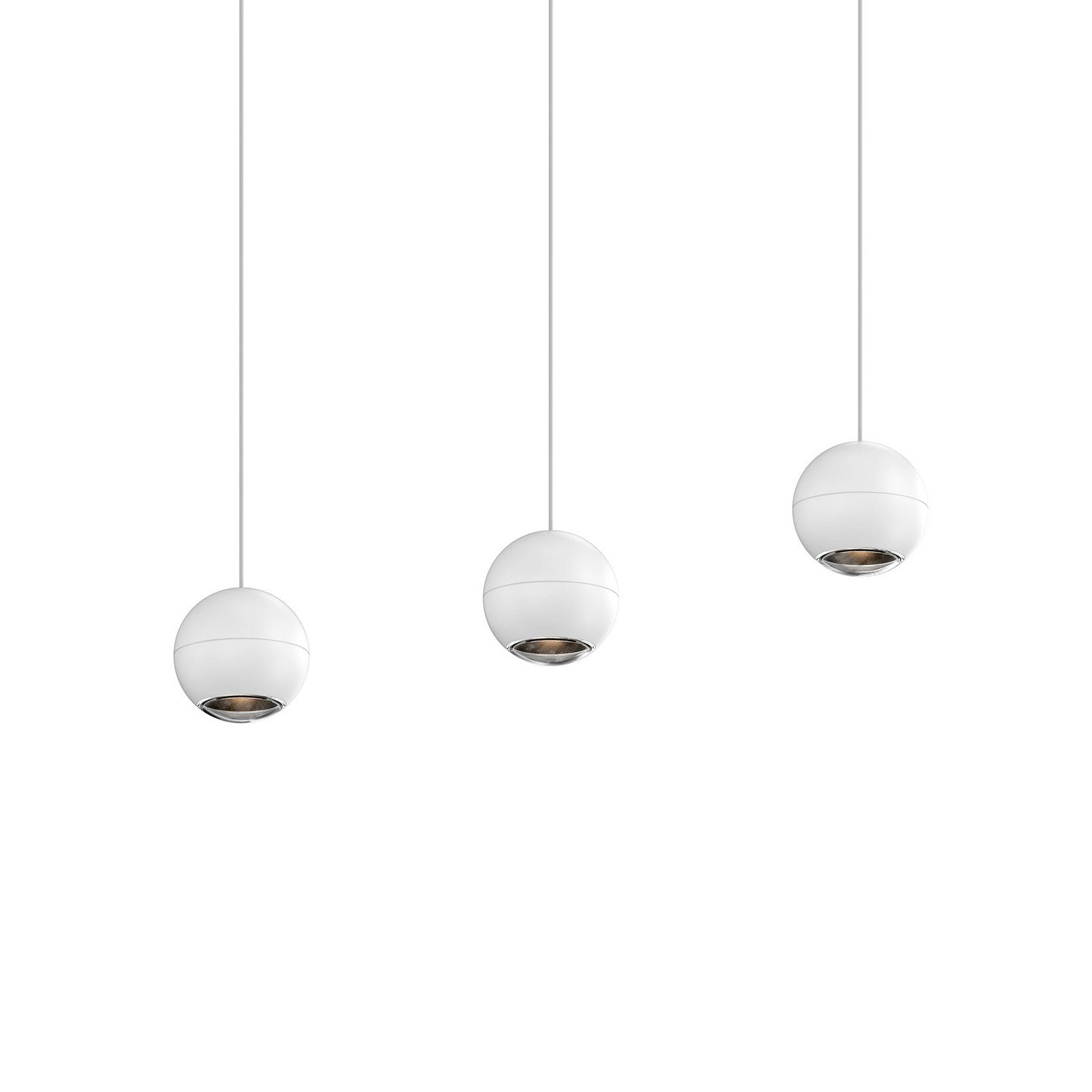 Sonneman - 7506.98 - Three Light Linear Pendant - Hemisphere - Textured White