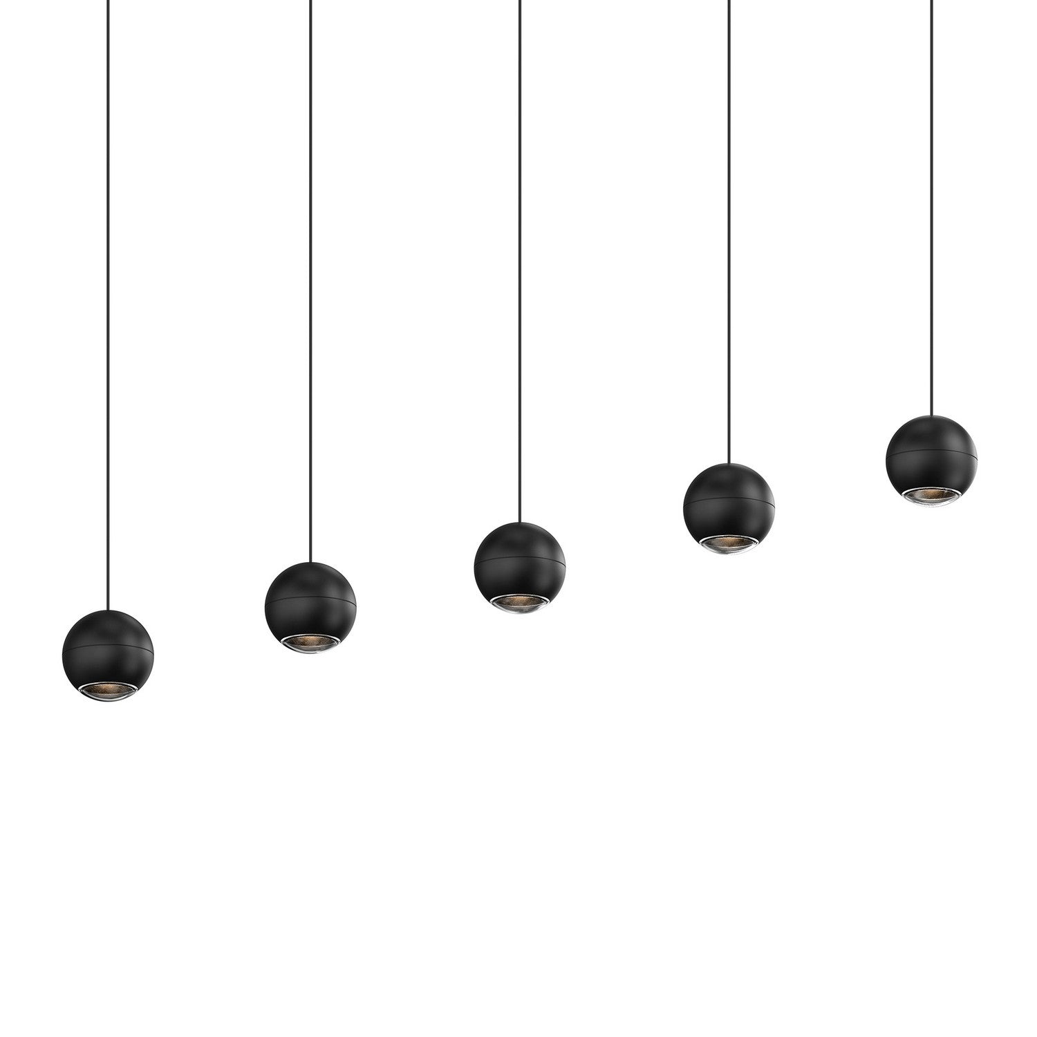 Sonneman - 7508.97 - Five Light Linear Pendant - Hemisphere - Textured Black