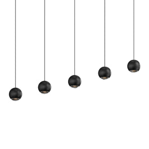 Sonneman - 7508.97 - Five Light Linear Pendant - Hemisphere - Textured Black