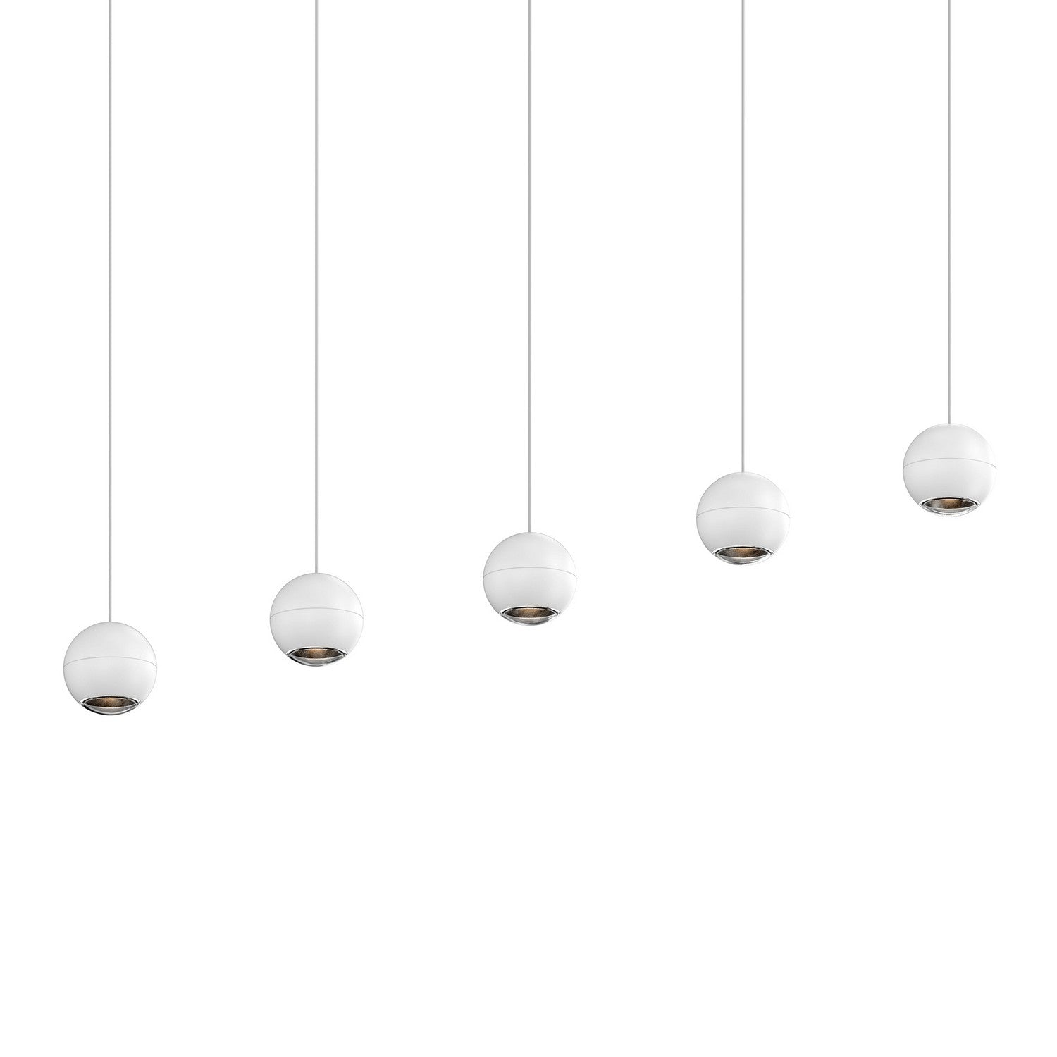 Sonneman - 7508.98 - Five Light Linear Pendant - Hemisphere - Textured White