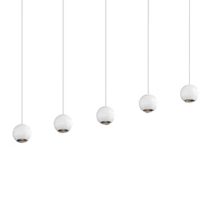 Sonneman - 7508.98 - Five Light Linear Pendant - Hemisphere - Textured White