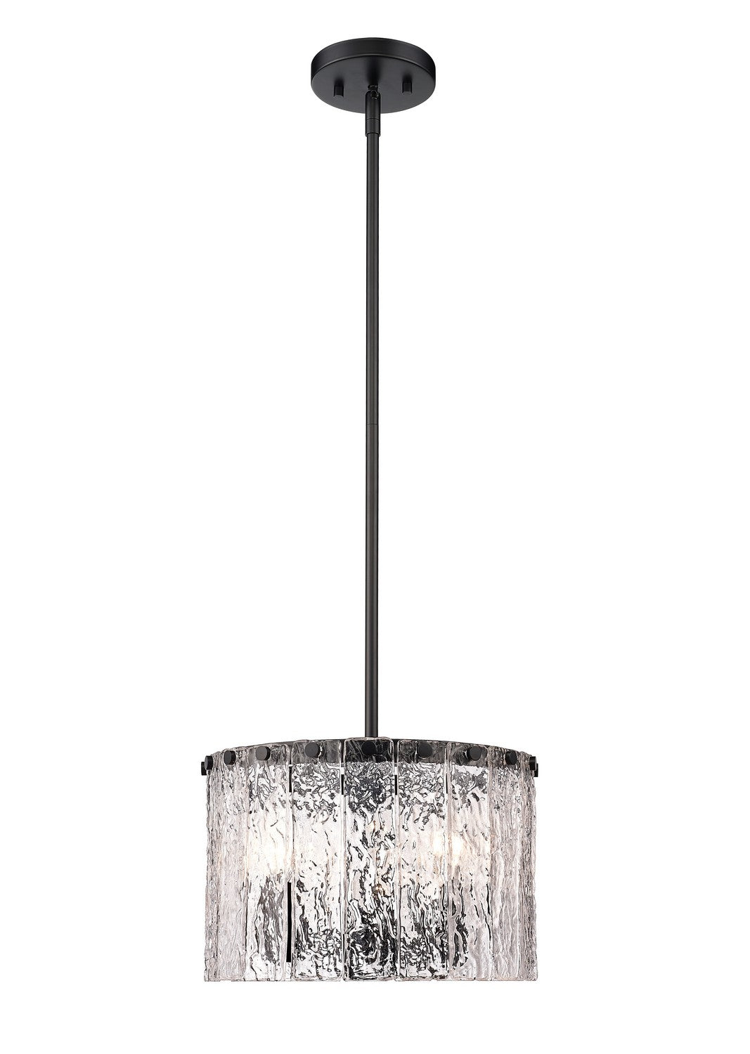 Z-Lite - 1943P12-MB - Three Light Pendant - Glacier - Matte Black