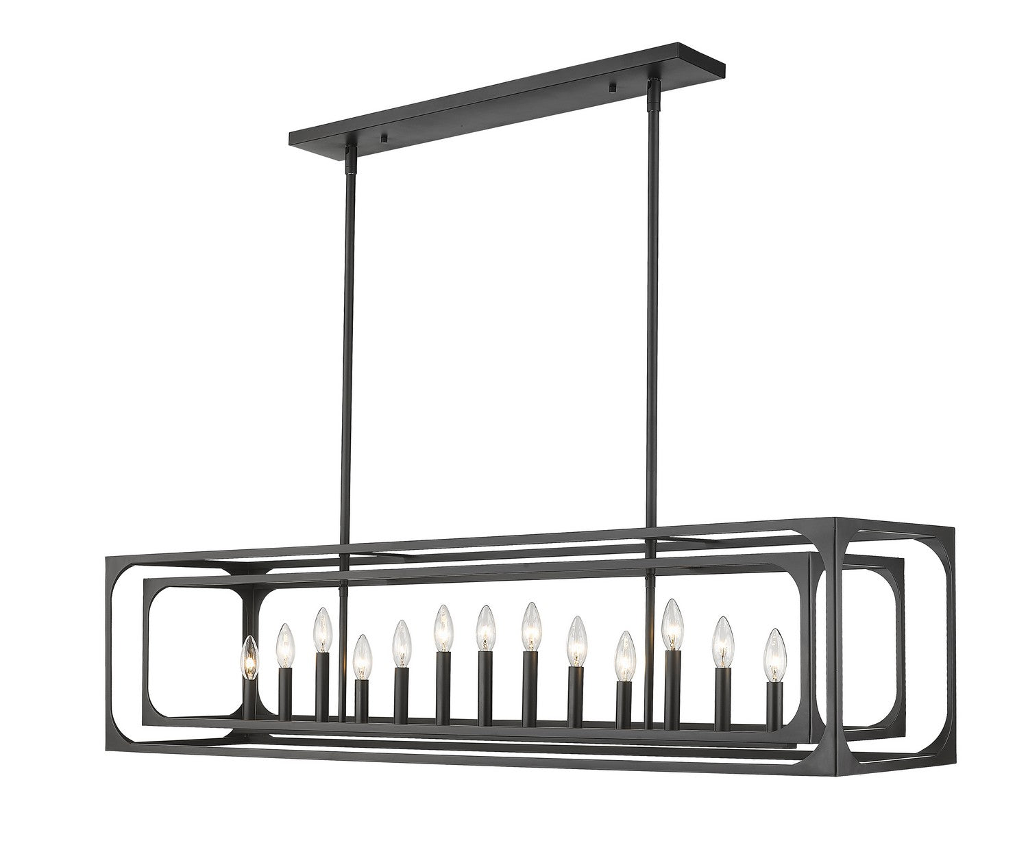 Z-Lite - 3038-13L-MB - 13 Light Linear Chandelier - Easton - Matte Black