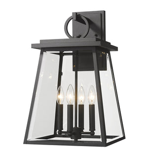Z-Lite - 521B-BK - Four Light Outdoor Wall Light - Broughton - Black