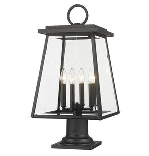 Z-Lite - 521PHBR-533PM-BK - Four Light Outdoor Pier Mounted Fixture - Broughton - Black