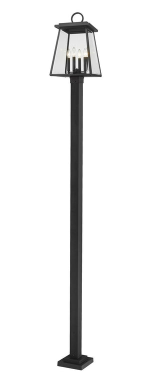 Z-Lite - 521PHBS-536P-BK - Four Light Outdoor Post Mounted Fixture - Broughton - Black