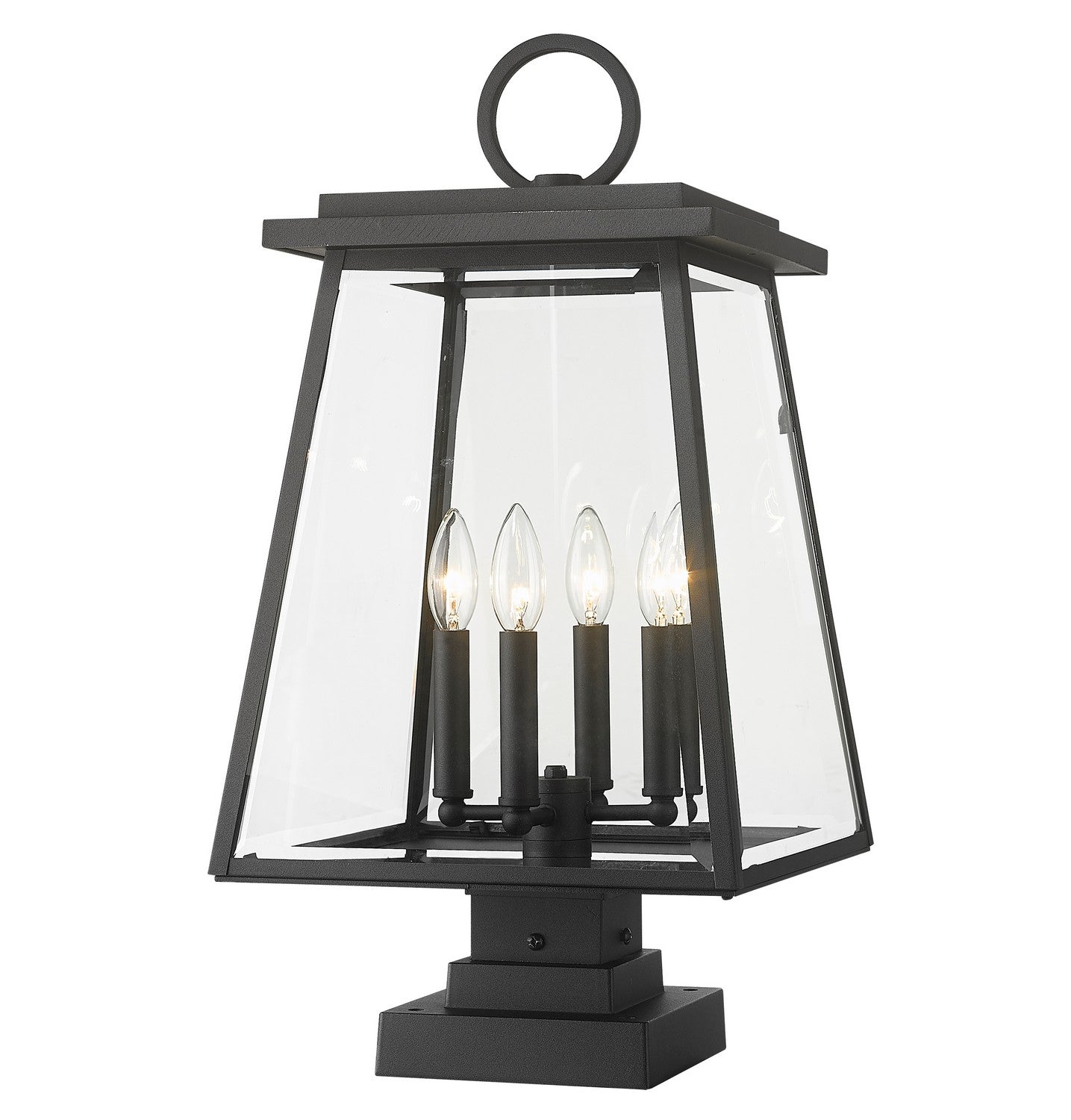 Z-Lite - 521PHBS-SQPM-BK - Four Light Outdoor Pier Mounted Fixture - Broughton - Black