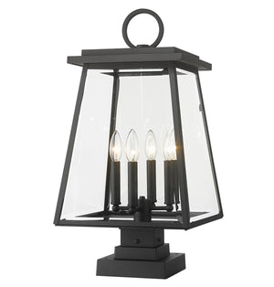 Z-Lite - 521PHBS-SQPM-BK - Four Light Outdoor Pier Mounted Fixture - Broughton - Black