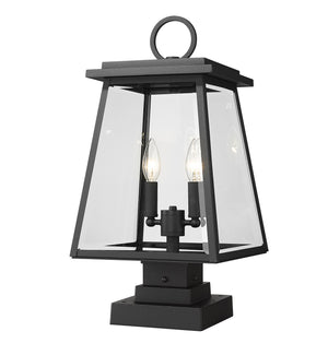Z-Lite - 521PHMS-SQPM-BK - Two Light Outdoor Pier Mounted Fixture - Broughton - Black