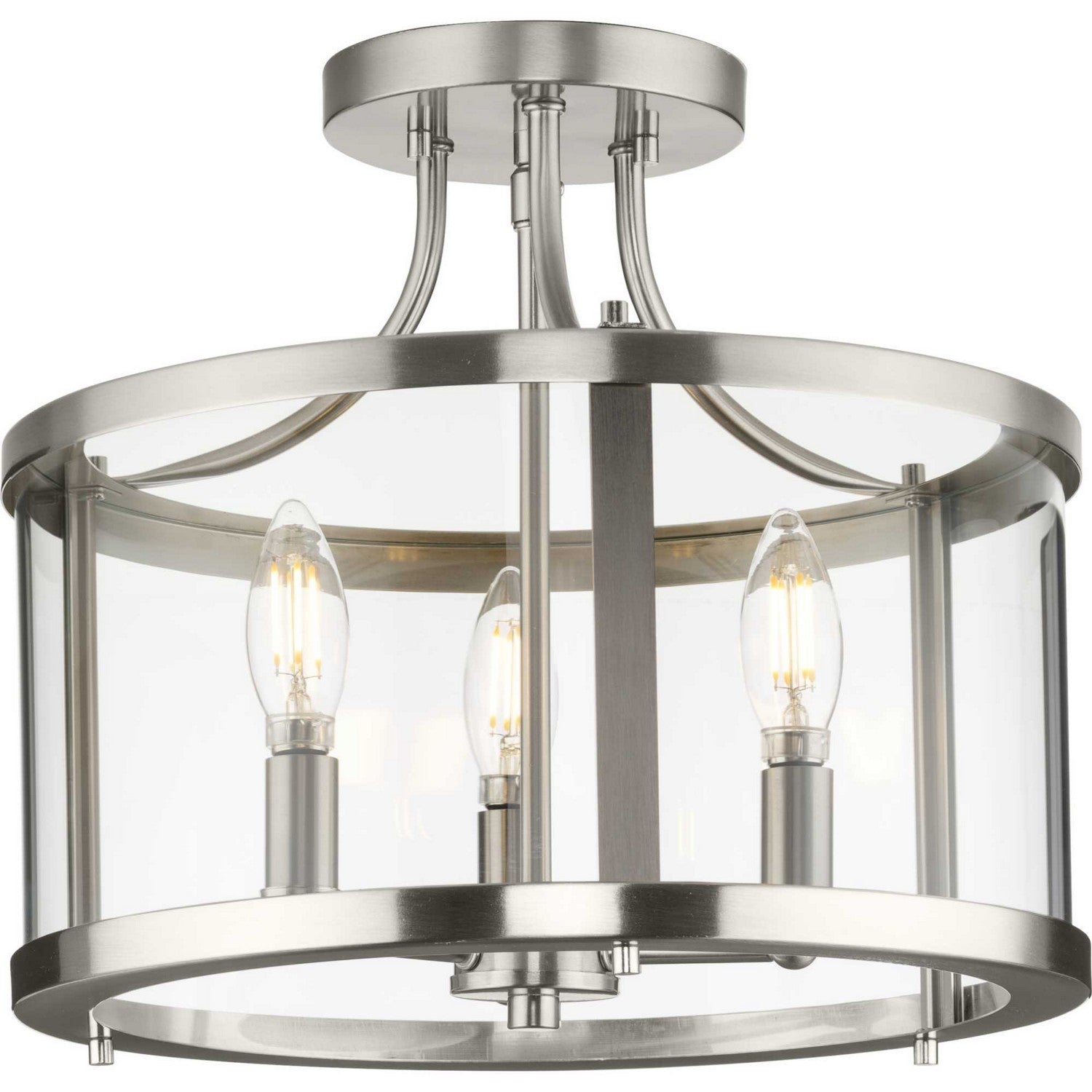 Progress Lighting - P350231-009 - Three Light Semi Flush Mount - Gilliam - Brushed Nickel