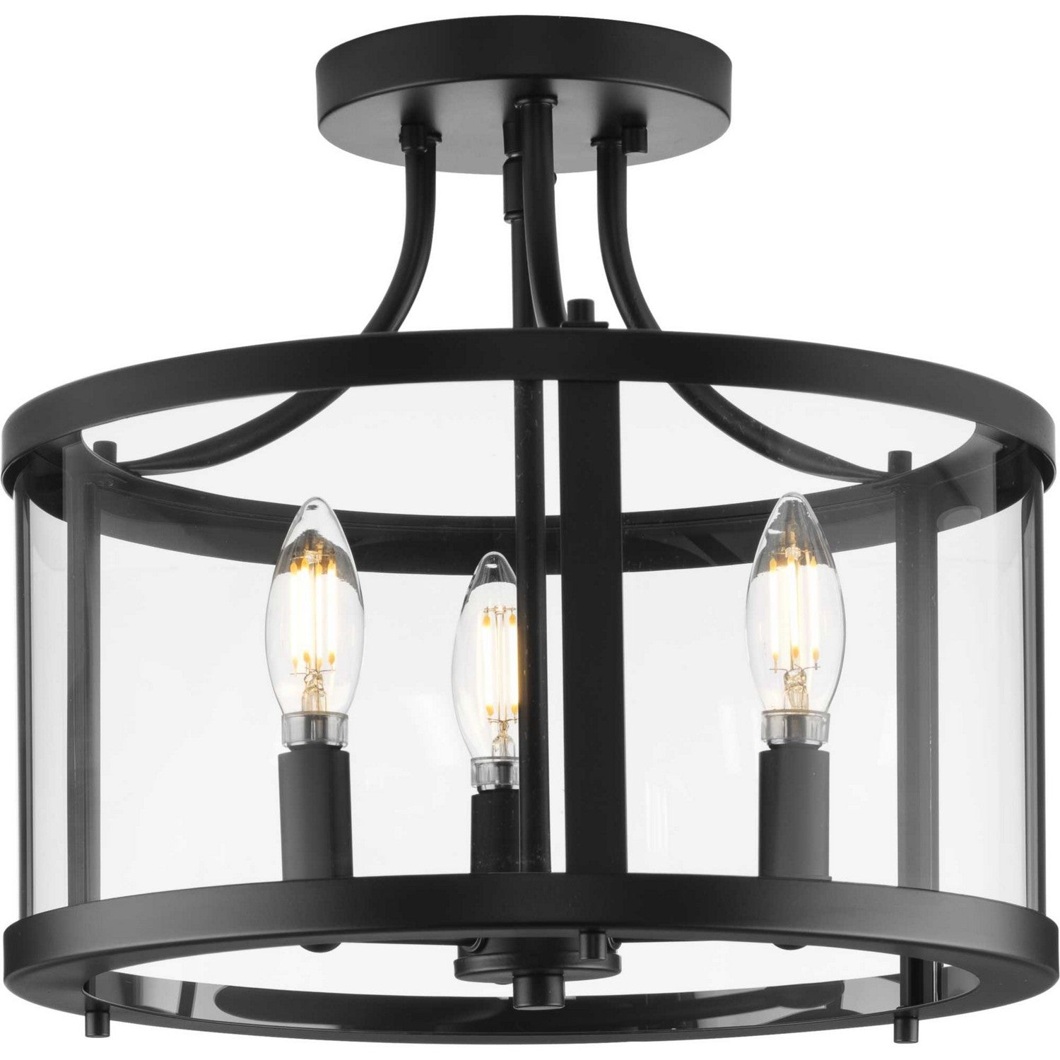 Progress Lighting - P350231-31M - Three Light Semi Flush Mount - Gilliam - Matte Black