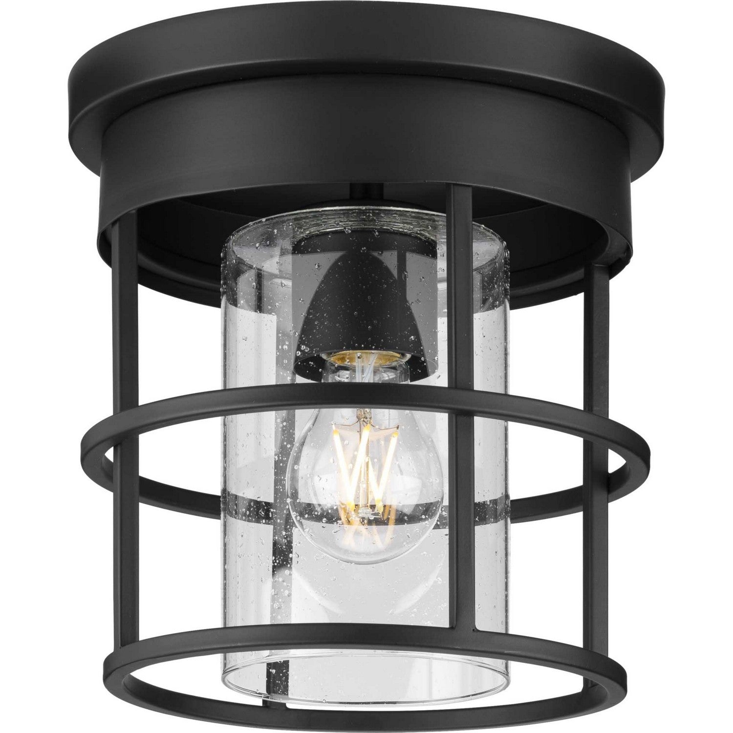 Progress Lighting - P350236-31M - One Light Flush Mount - Burgess - Matte Black