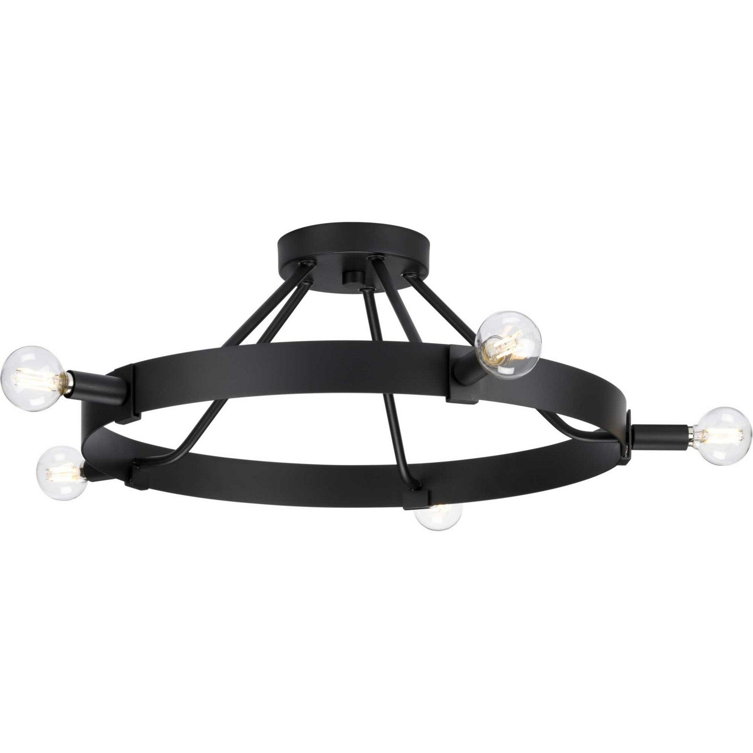 Progress Lighting - P350240-31M - Five Light Semi Flush Mount - Breckenridge - Matte Black