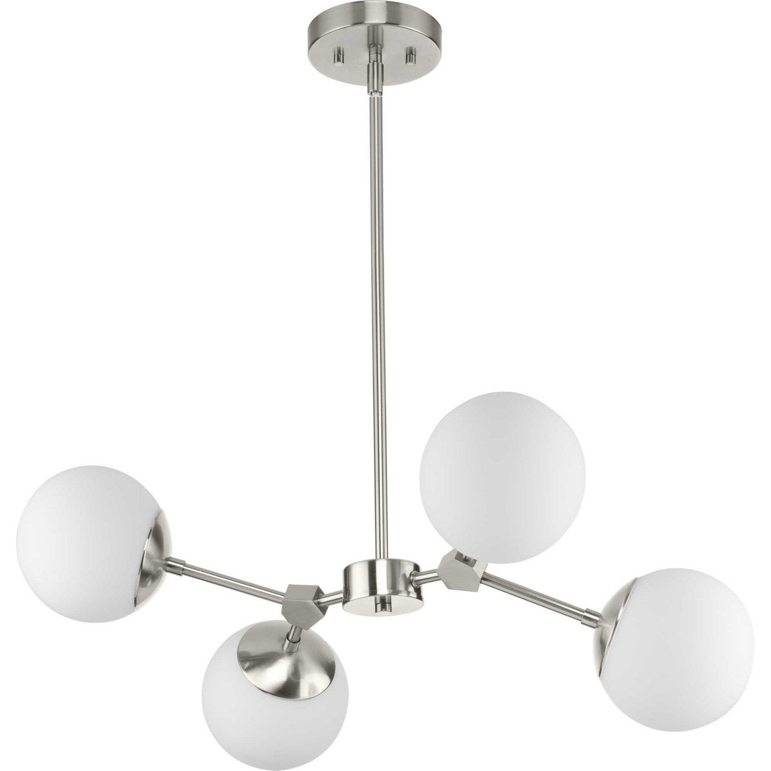 Progress Lighting - P400307-009 - Four Light Chandelier - Haas - Brushed Nickel