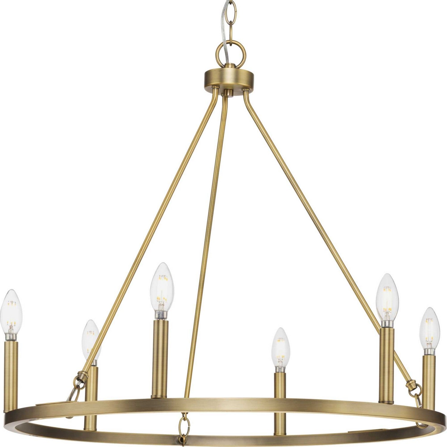 Progress Lighting - P400313-163 - Six Light Chandelier - Gilliam - Vintage Brass