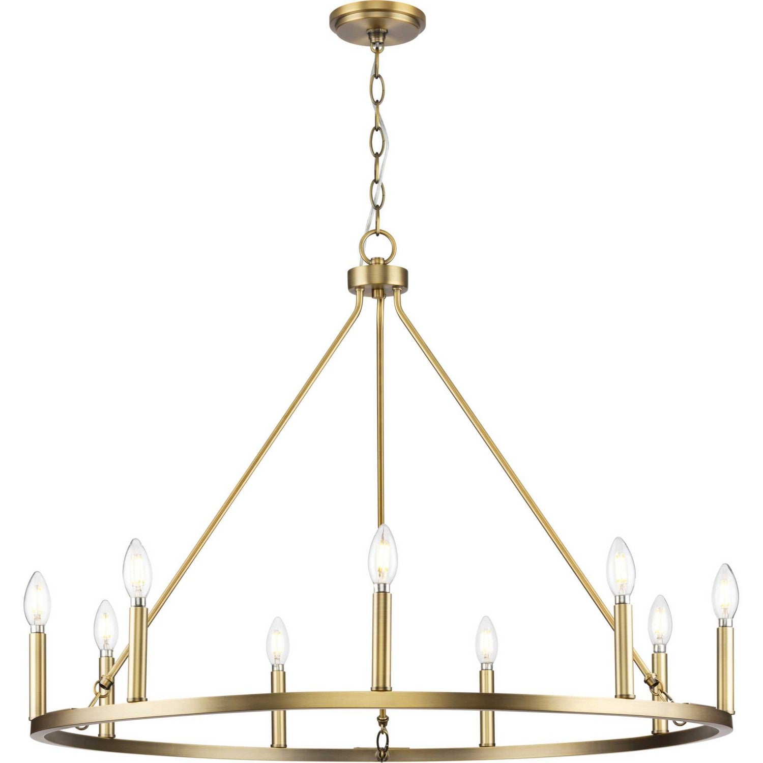 Progress Lighting - P400314-163 - Nine Light Chandelier - Gilliam - Vintage Brass