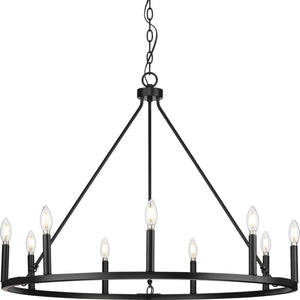 Progress Lighting - P400314-31M - Nine Light Chandelier - Gilliam - Matte Black