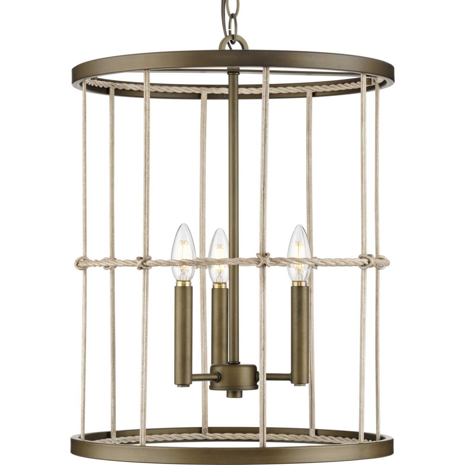 Progress Lighting - P500418-161 - Three Light Hall & Foyer Light - Lattimore - Aged Brass