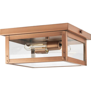 Progress Lighting - P550007-169 - Two Light Outdoor Flush Mount - Union Square - Antique Copper (Painted)