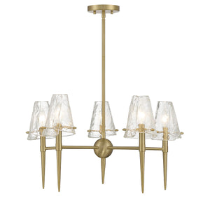 Savoy House - 1-2106-5-322 - Five Light Chandelier - Shellbourne - Warm Brass