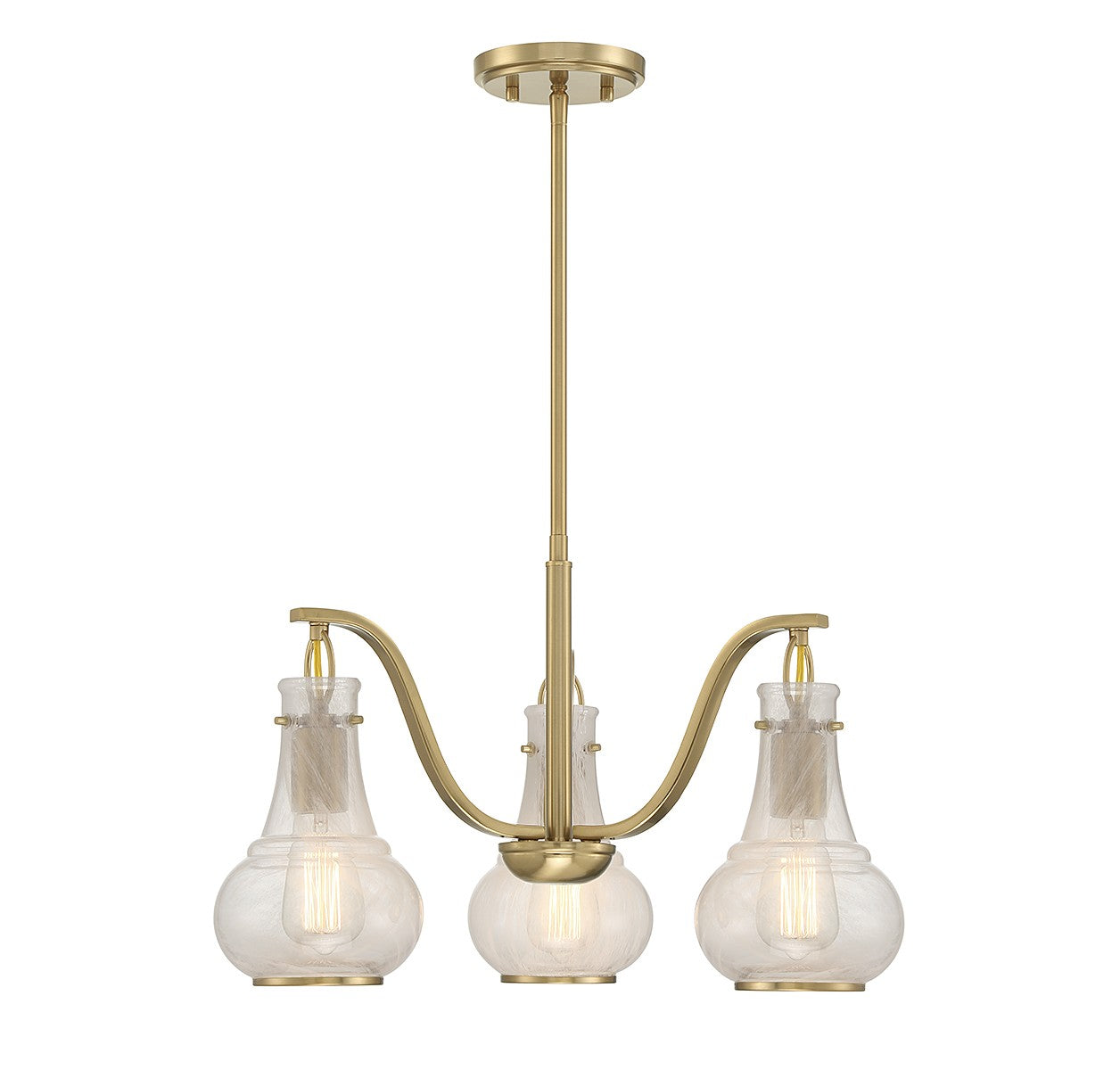 Savoy House - 1-4418-3-322 - Three Light Chandelier - Adams - Warm Brass