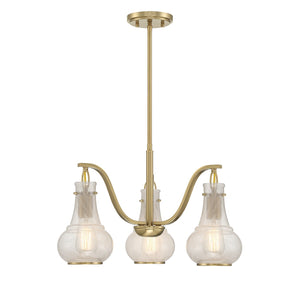 Savoy House - 1-4418-3-322 - Three Light Chandelier - Adams - Warm Brass