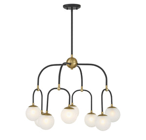 Savoy House - 1-6698-8-143 - Eight Light Chandelier - Couplet - Matte Black with Warm Brass