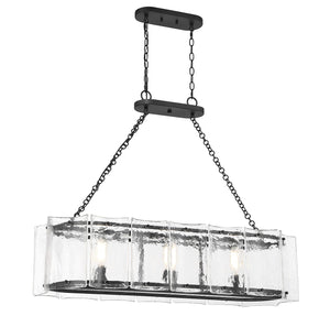 Savoy House - 1-8203-3-89 - Three Light Linear Chandelier - Genry - Matte Black