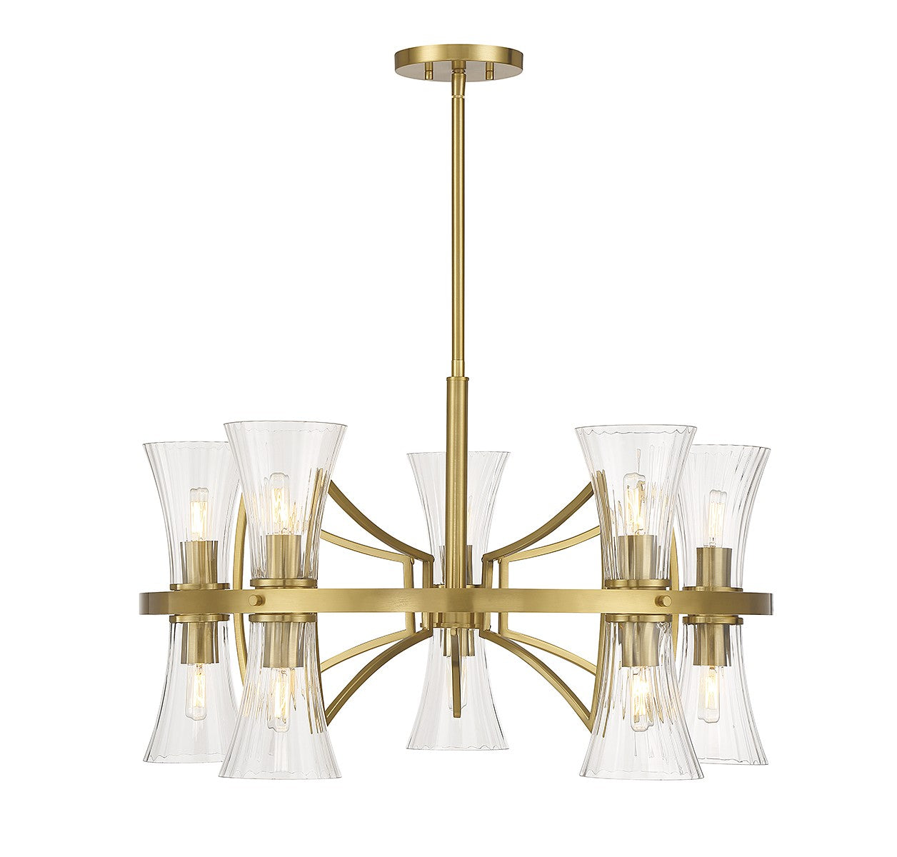 Savoy House - 1-9704-10-322 - Ten Light Chandelier - Bennington - Warm Brass