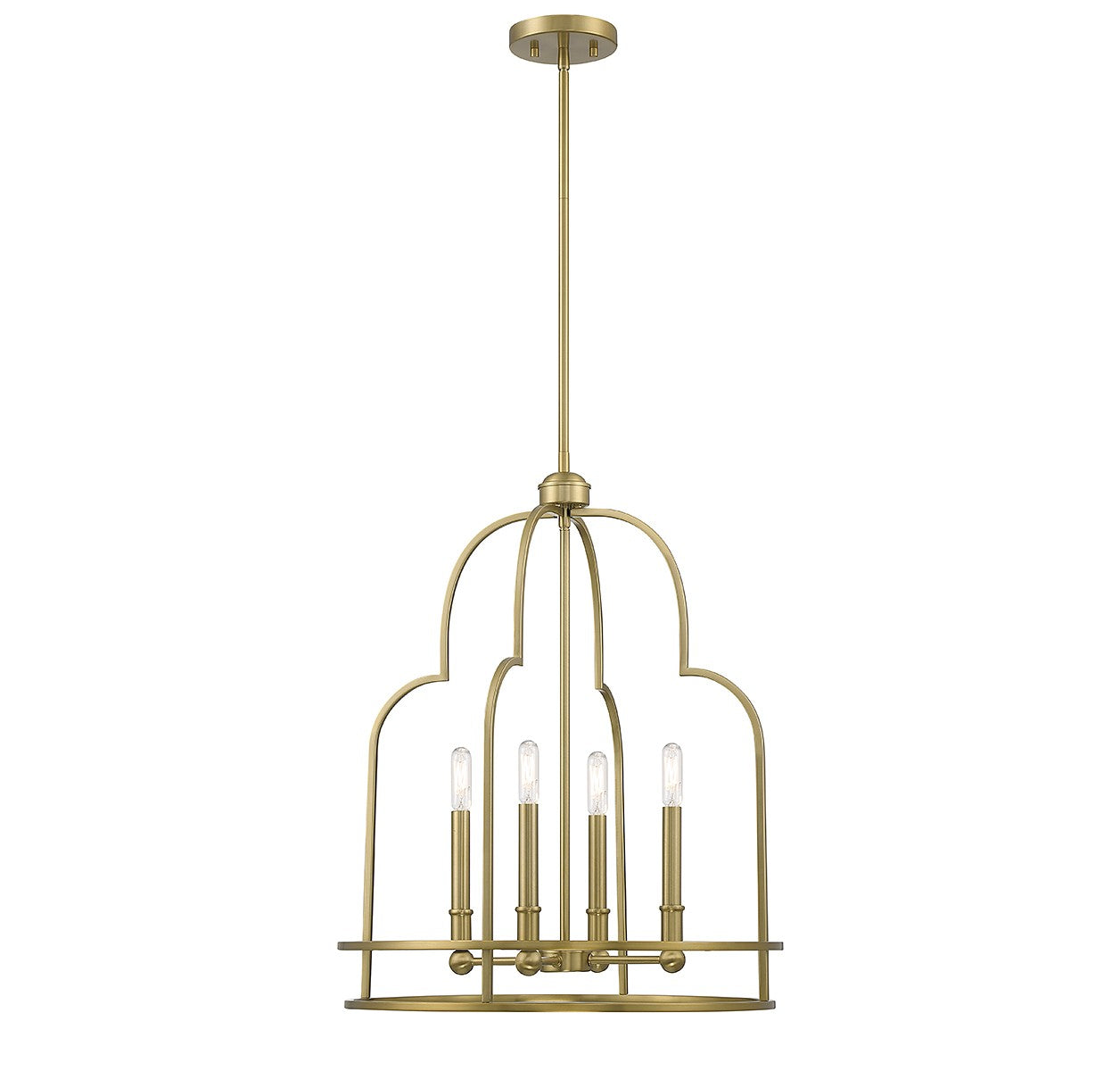 Savoy House - 3-6612-4-322 - Four Light Pendant - Diplomat - Warm Brass