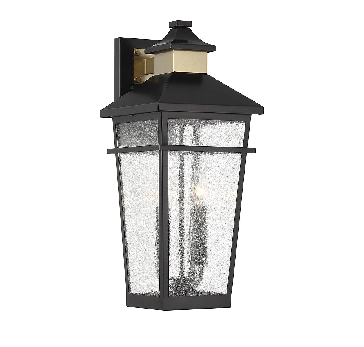 Savoy House - 5-714-143 - Two Light Outdoor Wall Lantern - Kingsley - Matte Black with Warm Brass