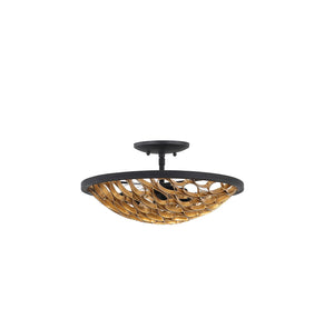 Savoy House - 6-9353-3-46 - Three Light Semi-Flush Mount - Ventura - Matte Black and Gold