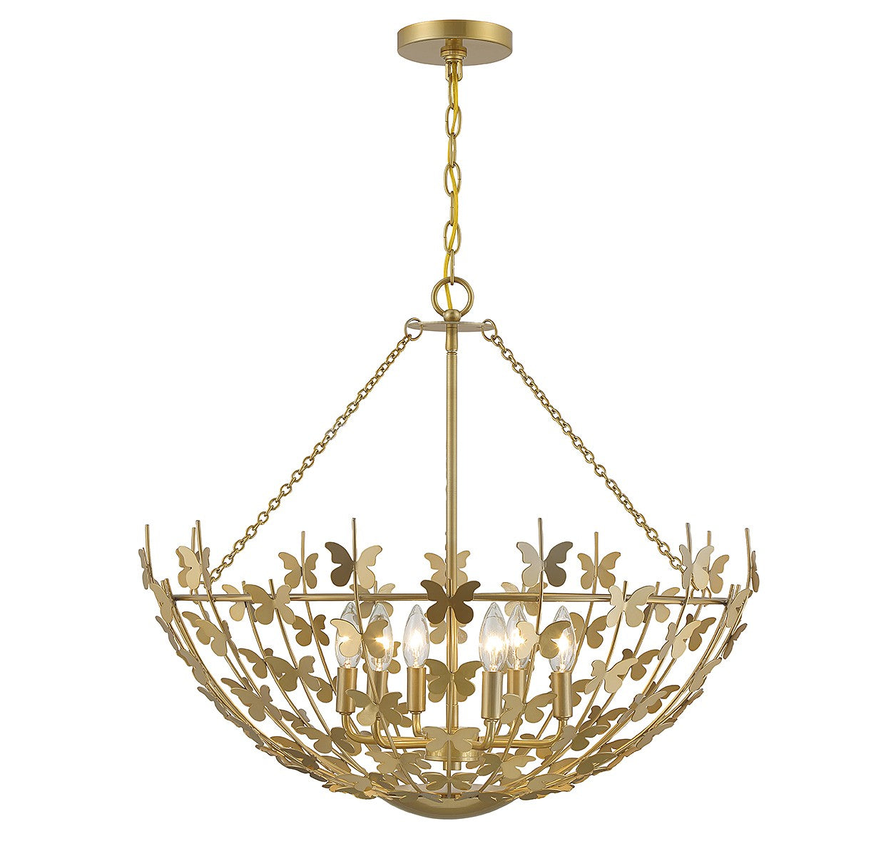 Savoy House - 7-4199-6-171 - Six Light Pendant - Birch - Burnished Brass