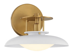 Savoy House - 9-1686-1-142 - One Light Wall Sconce - Gavin - White with Warm Brass Accents