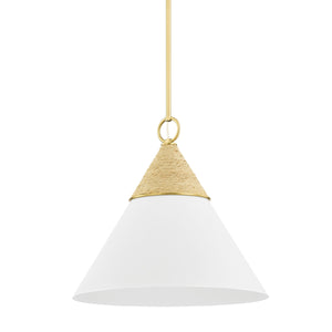Mitzi - H709701L-AGB/TWH - One Light Pendant - Mica - Aged Brass