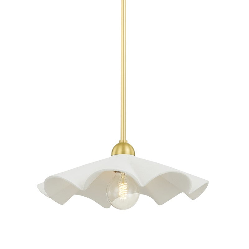 Mitzi - H712701-AGB/CTW - One Light Pendant - Maisie - Aged Brass