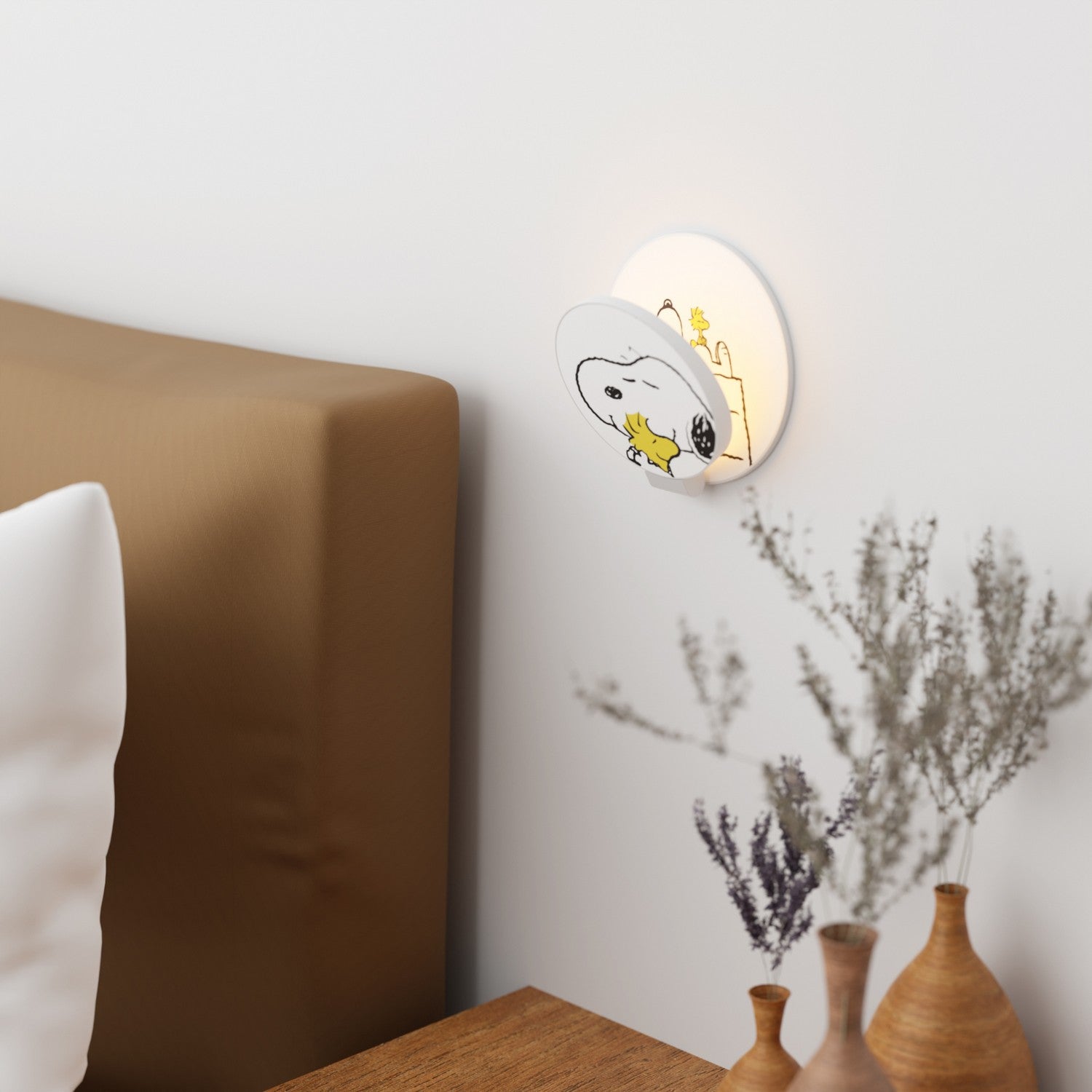 Koncept - GRW-S-MWT-SW1-HW - LED Wall Sconce - Gravy - Matte White, Snoopy Woodstock